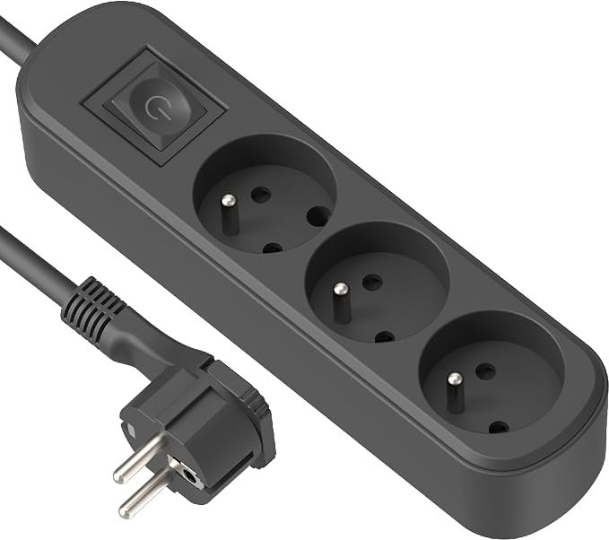 Electraline Bloc multiprises 3 prises avec interrupteur